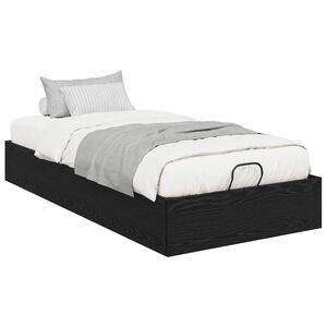 vidaXL Ottoman Bed Frame Black Oak 193 x 90 x 25 cm Chipboard