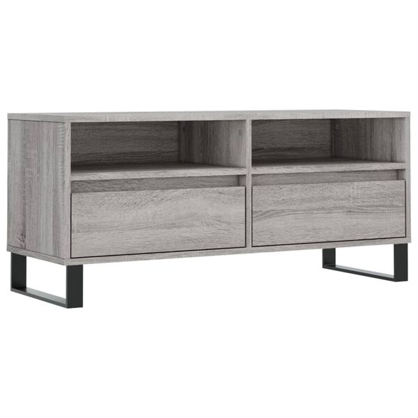 vidaXL TV Cabinet Grey Sonoma 100x34.5x44.5 cm Engineered Wood