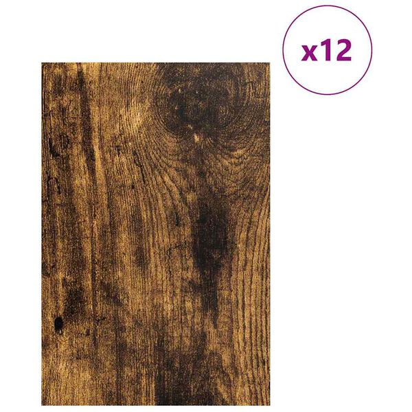 vidaXL Decor Panels 12 pcs Smoked Oak 40 x 60 x 0.27 cm