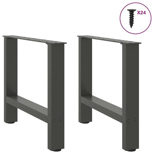 vidaXL Coffee Table Legs Anthracite 2 pcs 50x(42-43) cm Steel