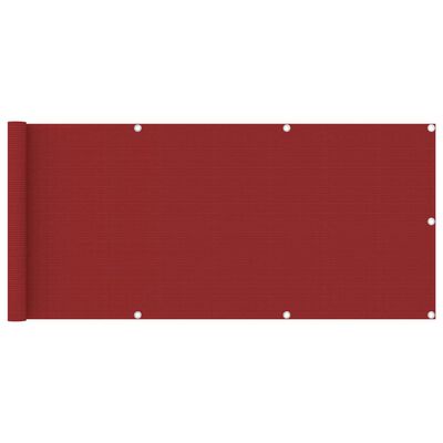 vidaXL Balcony Screen Red 75x400 cm HDPE