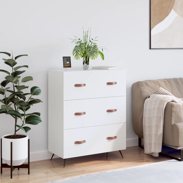 vidaXL Chest of Drawers White 69.5x34x90 cm Engineered Wood