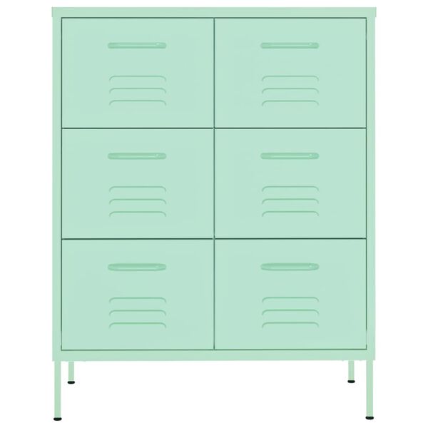 vidaXL Drawer Cabinet Mint 80x35x101.5 cm Steel