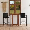 vidaXL 3 Piece Garden Bar Set Black