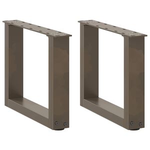 vidaXL Coffee Table Legs U-Shaped 2 pcs Natural Steel 30x(30-31) cm Steel