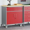 vidaXL Work Cabinet with Drawer 2 pcs Red and Grey 100 x 55 x 85 cm