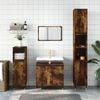 vidaXL 3 Piece Bathroom Furniture Set Smoked Oak Engineered Wood