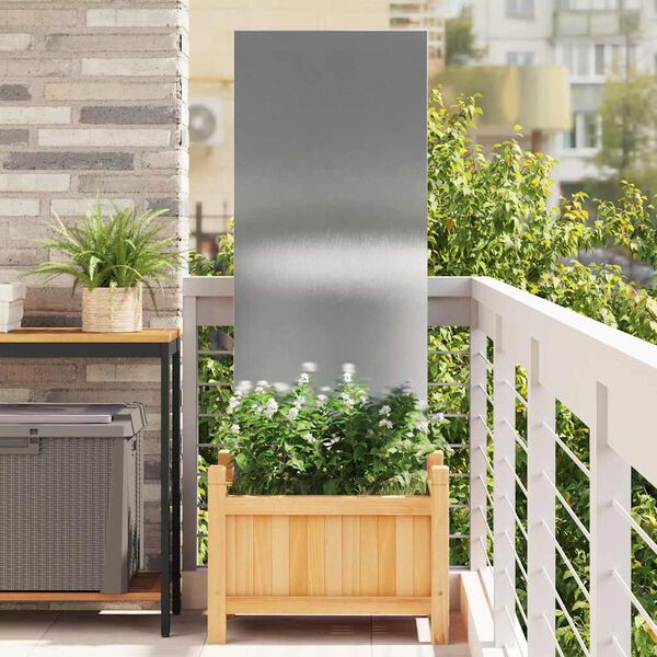 vidaXL Garden Privacy Screen Silver 50 x 140 cm Stainless steel