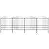 vidaXL Garden Fence with Spear Top Steel 714.5x200 cm Black