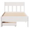 vidaXL Bed Frame without Mattress White 75x190 cm Small Single Solid Wood Pine