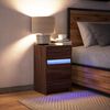 vidaXL Bedside Cabinet with LED Lights Brown Oak Engineered Wood