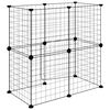 vidaXL 12-Panel Pet Cage with Door Black 35x35 cm Steel