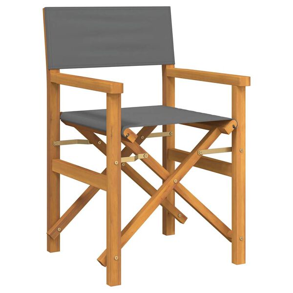 vidaXL Folding Director's Chairs 2 pcs Cream Solid Wood Teak