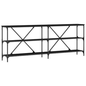 vidaXL Console Table Black Oak 200 x 30 x 75 cm Engineered Wood