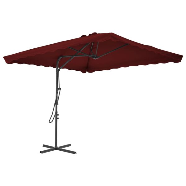 vidaXL Garden Parasol with Steel Pole Bordeaux Red 250x250x230 cm