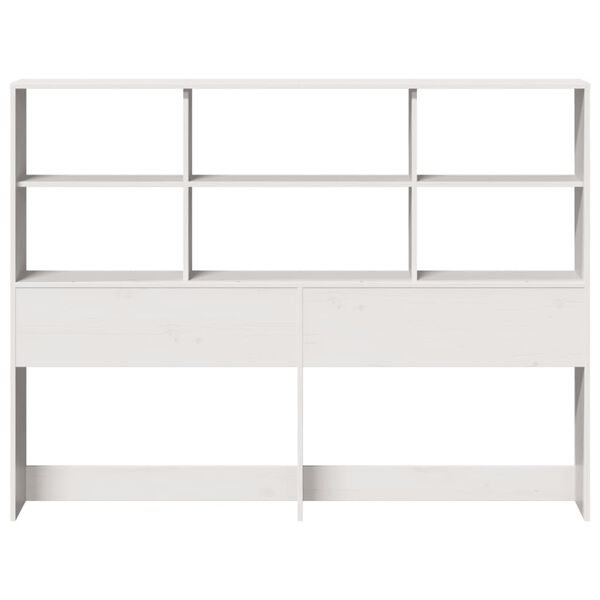 vidaXL Headboard with Storage White 120 cm Solid Wood Pine