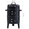 vidaXL 3-in-1 Charcoal Smoker BBQ Grill 40x80 cm