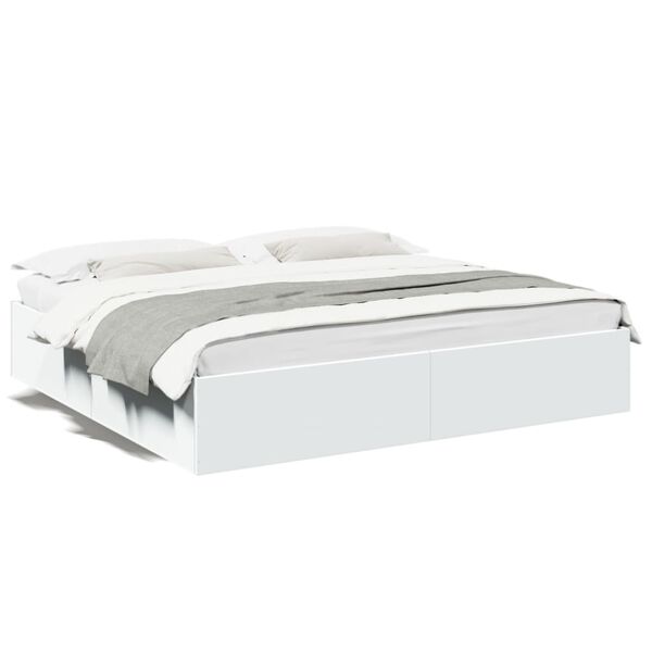 vidaXL Bed Frame without Mattress White 200x200 cm