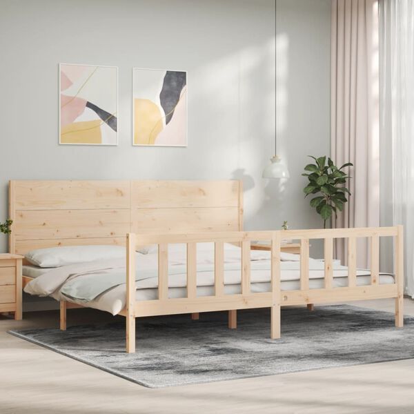vidaXL Bed Frame without Mattress 200x200 cm Solid Wood Pine