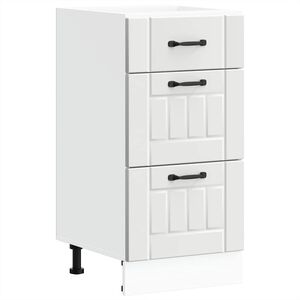 vidaXL Kitchen Base Cabinet Lucca White Engineered Wood