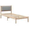 vidaXL Bed Frame with Headboard Light Grey 80 x 200 cm Solid Pine Wood