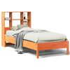 vidaXL Bookcase Bed without Mattress Wax Brown 75x190 cm Small Single Solid Wood Pine