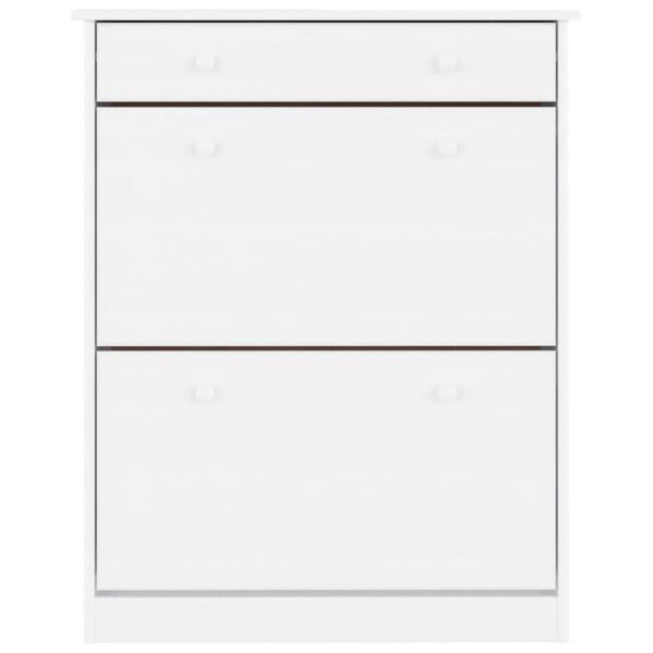 vidaXL Shoe Cabinet ALTA White 77x35x96 cm Solid Wood Pine