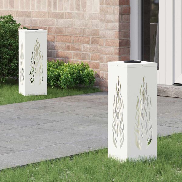 vidaXL Solar LED Pathway Light 2 pcs White Cold Rolled Steel