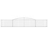 vidaXL Arched Gabion Baskets 7 pcs 400x30x60/80 cm Galvanised Iron