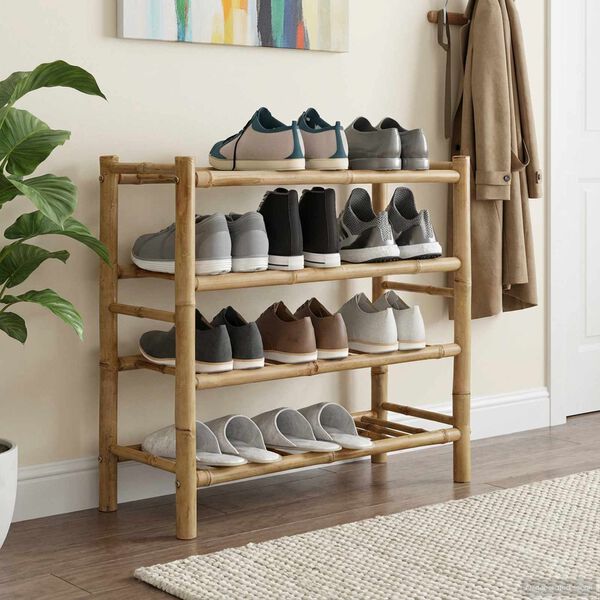 vidaXL Shoe Rack with Shelf Natural 68 x 28 x 63 cm Bamboo