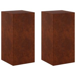 vidaXL Plant Stand 2 pcs Rusty 40 x 40 x 80 cm Weathering Steel