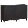 vidaXL Sideboard 2 pcs Black 60 x 33 x 75 cm Solid Mango Wood