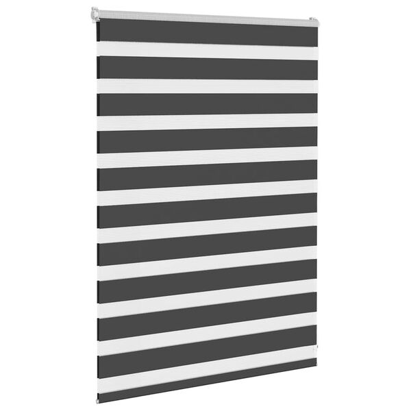 vidaXL Zebra Blind Black 110x100 cm Fabric Width 105.9 cm Polyester