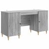 vidaXL Desk with Shelf Grey Sonoma 142.5 x 50 x 75 cm Engineered Wood