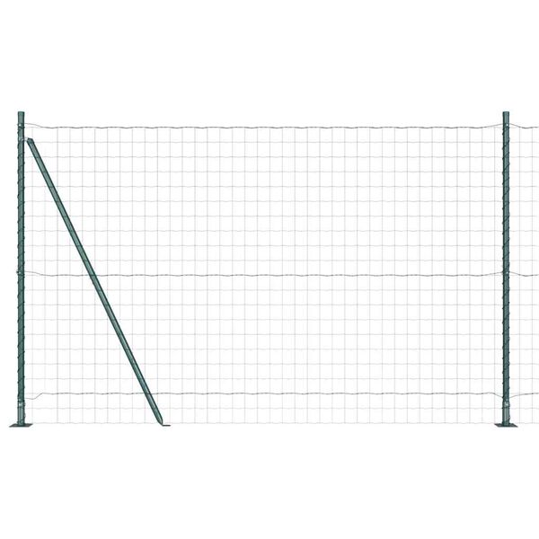 vidaXL Fence with Posts Green 1.4 x 10 m Steel