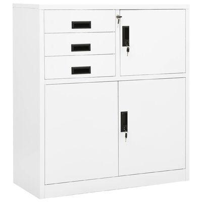 vidaXL Office Cabinet White 90x40x102 cm Steel