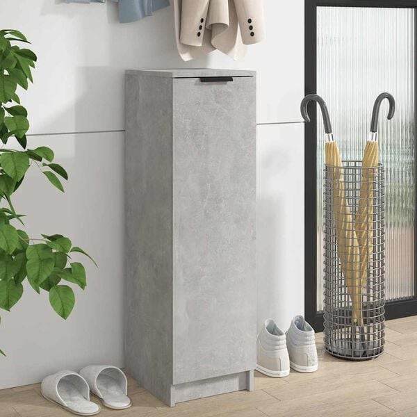 vidaXL Shoe Cabinet Concrete Grey 30x35x100 cm Engineered Wood