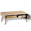 vidaXL Coffee Table with Drawers Solid Mango Wood 105x55x41 cm