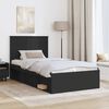 vidaXL Bed Frame with Headboard Black 100 x 200 cm Solid Pine Wood