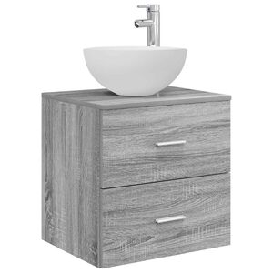 vidaXL Wall-Mounted Sink Vanity Grey Sonoma 49.5 x 35 x 63 cm