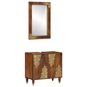 vidaXL Bathroom Cabinet Set 2 pcs Honey Brown Solid Mango Wood