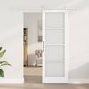 vidaXL Sliding Door White 73.5 x 211 cm Solid Pine Wood and Glass