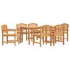 vidaXL 7 Piece Garden Dining Set Solid Wood Teak