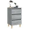 vidaXL Bed Cabinets with Solid Wood Legs 2 pcs Grey Sonoma 40x35x69 cm