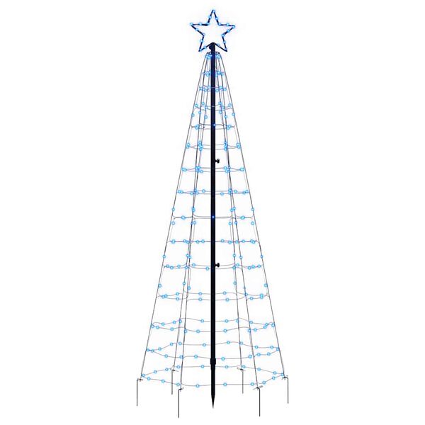 vidaXL LED Christmas Tree with Spikes 220 LEDs Blue 180 cm