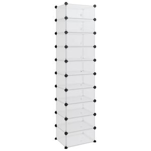 vidaXL Shoe Rack Transparent 44x32x174 cm PP
