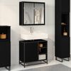 vidaXL Bathroom Furniture Set 2 pcs Black Oak Engineered Wood