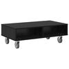 vidaXL Side Table with Wheels Black Oak 90 x 50 x 30 cm