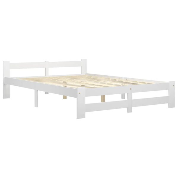 vidaXL Bed Frame without Mattress White Solid Pine Wood 160x200 cm