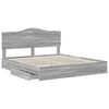 vidaXL Storage Bed Grey Sonoma 200 x 200 cm Engineered Wood